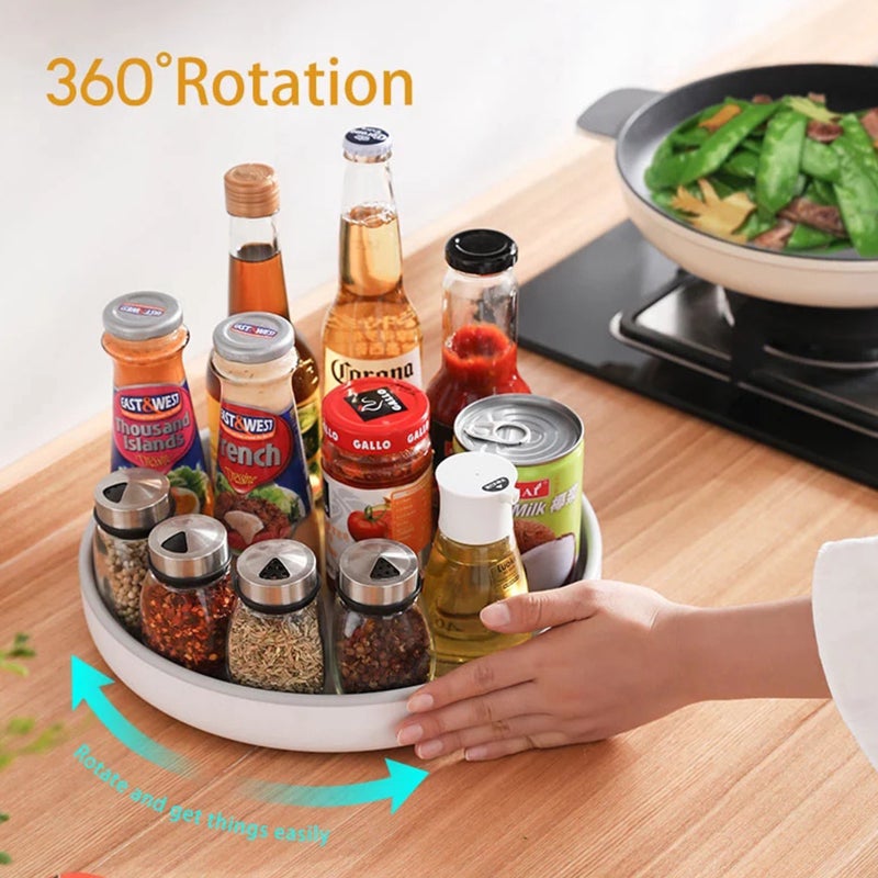 9-Inch Lazy Susan Turntable - Non-Skid Molded Surface for Durability, 3/8-Inch Outer Rim Prevents Falling, Easy-Glide Revolving Storage for Kitchen, Refrigerator, Craft Room, Bathroom Cabinets - Image 5