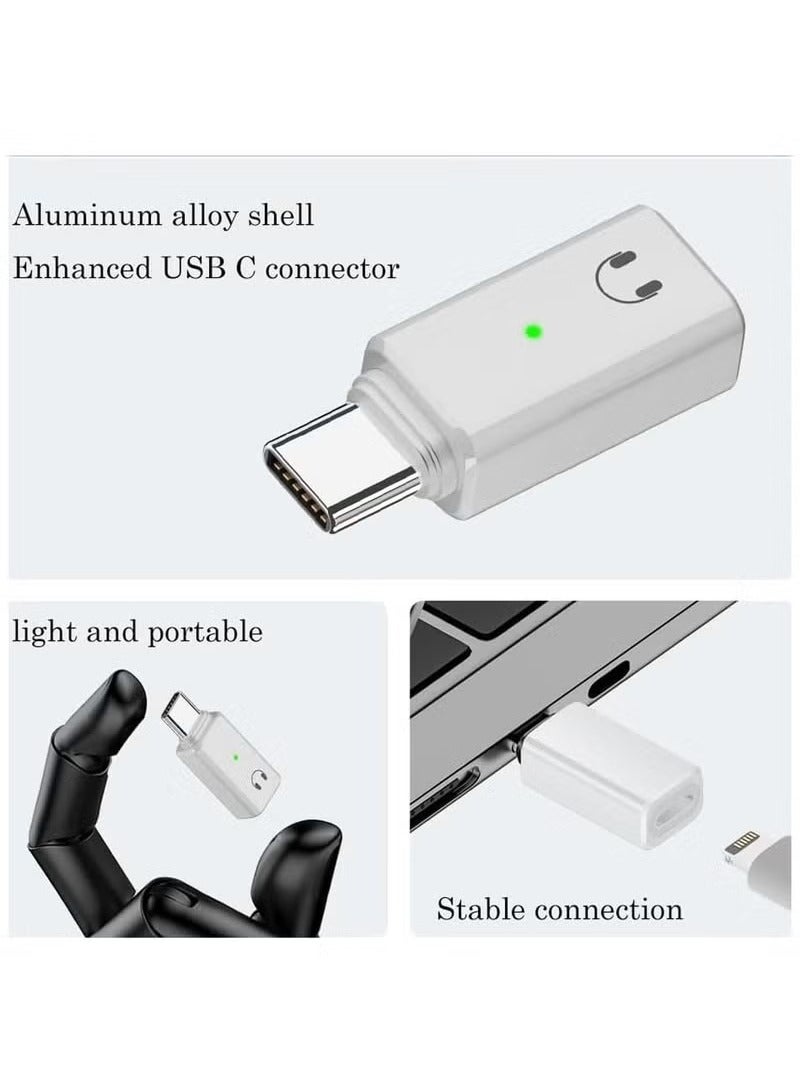 Compatible for USB C to Lightning Audio Adapter, USB C to Lightning Headphone Converter with Indicator Light, Lightning to USB C Adapter for iPhone 15 Series, MacBook and More USB-C Devices-B  - Image 4