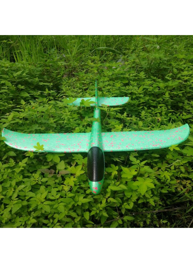 Large Hand Throwing Aircraft Toy Light-emitting Outdoor Sliding Aircraft Children's Swing Throwing Gliding Foam Aircraft Model-Color:Green  - Image 1