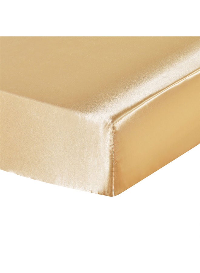 NIBEMINENT Well-made Soft Silk Fitted Sheet Cover polyester Golden 37.00 x 3.00 28.00cm - Image 4