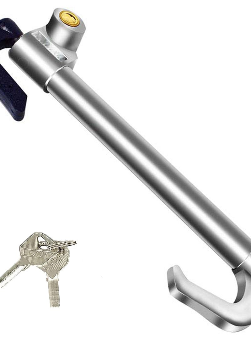 Rightsure Rightsure Car Steering Wheel Lock, Steering Wheel Lock Anti Theft Device, 3 Section Retractable Car Theft Prevention Device, Double Hook Car Clutch Lock for Car Truck SUV Van with 2 Keys  - Image 1