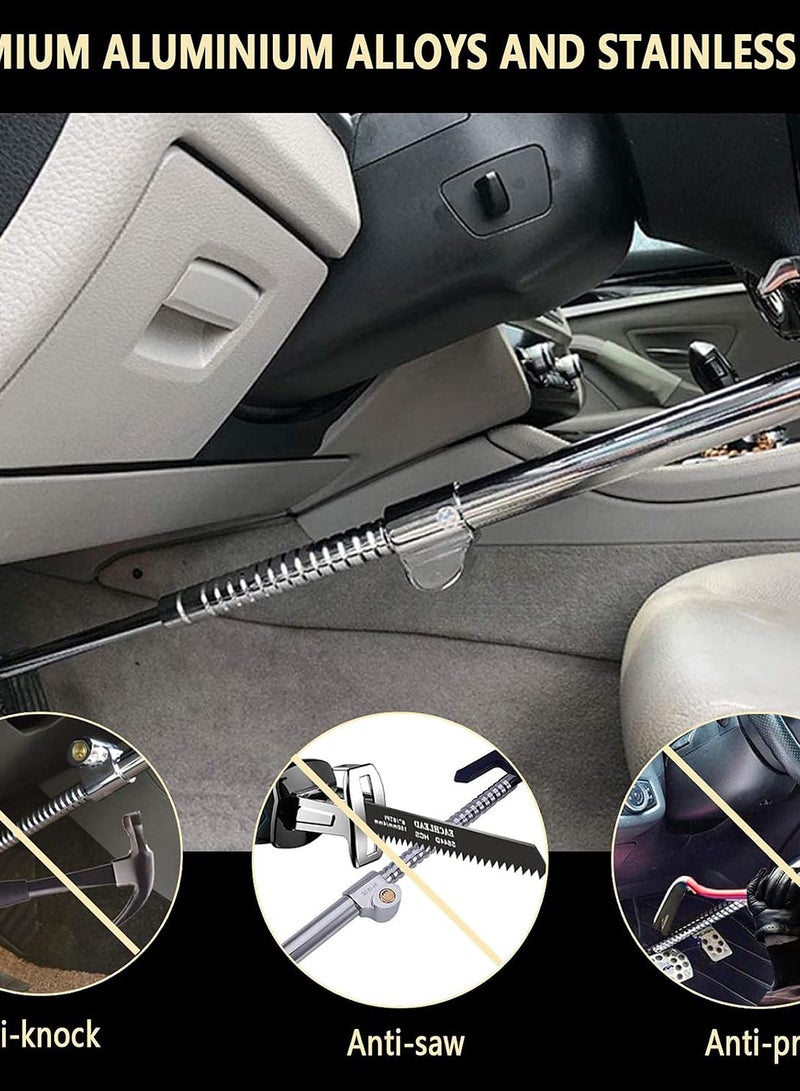 Rightsure Rightsure Car Steering Wheel Lock, Steering Wheel Lock Anti Theft Device, 3 Section Retractable Car Theft Prevention Device, Double Hook Car Clutch Lock for Car Truck SUV Van with 2 Keys  - Image 5