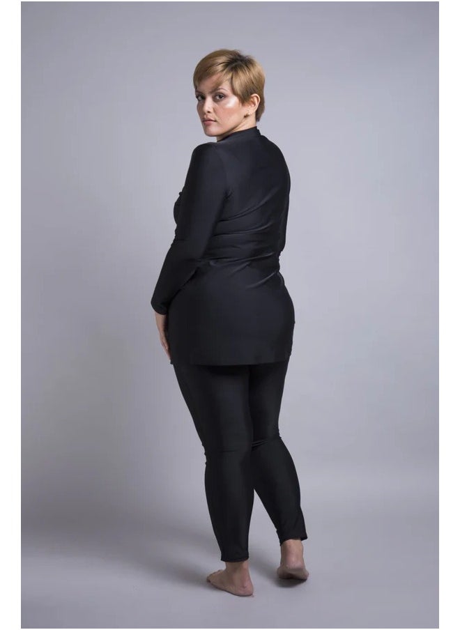 Vicino Vicino 2-piece burkini swimsuit set made of Lycra - different cut, distinctive and comfortable shape, available in different sizes, black color  - Image 3