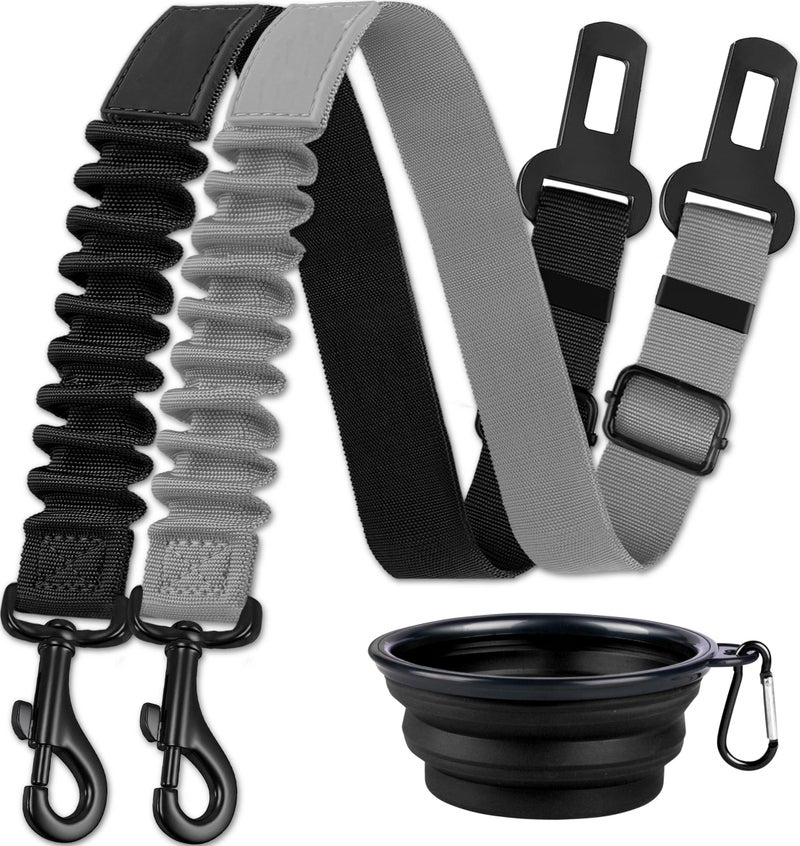 3-Piece Dog Car Seat Belt – Adjustable, Elastic, with Bungee, for Car Safety, Small Dogs
