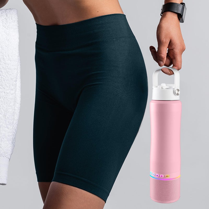 KAKULO Water Bottle with Portable Bluetooth Speaker - Modular Insulated Water Bottles w/Handle, BT5.3, TWS Pairing Speaker and Stainless Steel Cups for Camping Sports Beach (Pink) - Image 5