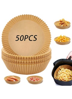 Gopinath Autolink Gopinath Autolink Baking Paper Cooking Paper Tray Round Air Fryer Oven Microwave Safe NonStick Food Safe Butter Paper Plate Parchment Paper for Baking Cake Fries Chicken 50 