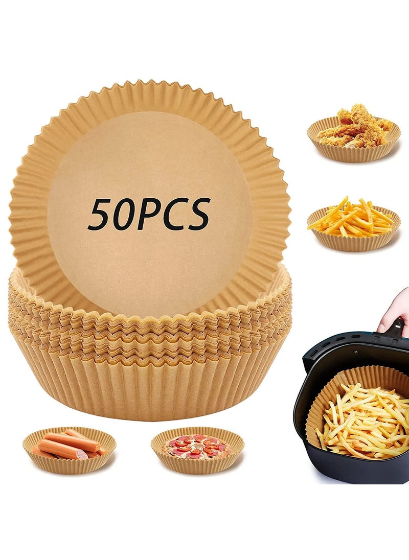 Gopinath Autolink Gopinath Autolink Baking Paper Cooking Paper Tray Round Air Fryer Oven Microwave Safe NonStick Food Safe Butter Paper Plate Parchment Paper for Baking Cake Fries Chicken 50 