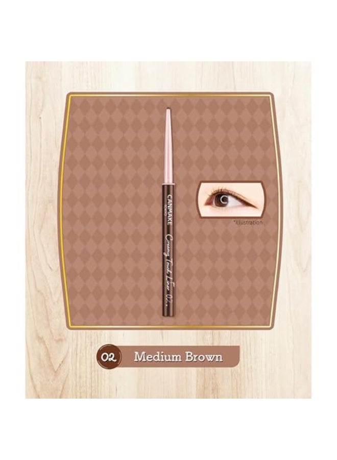 CANMAKE Creamy Touch Liner 1.5mm Slim Eyeliner (0.09 g) (02 Medium Brown) - Image 3