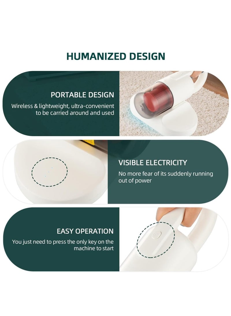 Excefore Mattress Vacuum Cleaner, Handheld Bed Vacuum Machine with 15KPa Powerful Suction, Washable Filter, Dust Vacuum Cleaner for Bed Sofa Mattress Carpet Pillow - Image 5