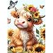 Yanfairy Highland Cow Diamond Art Kits for Adults Round Full Drill Paint with Diamond Gem Art Crafts Kits DIY Cow Sunflower 5D Diamond Painting Kits Beginners Diamond Dots Wall Decor 12x16inch - Image 2