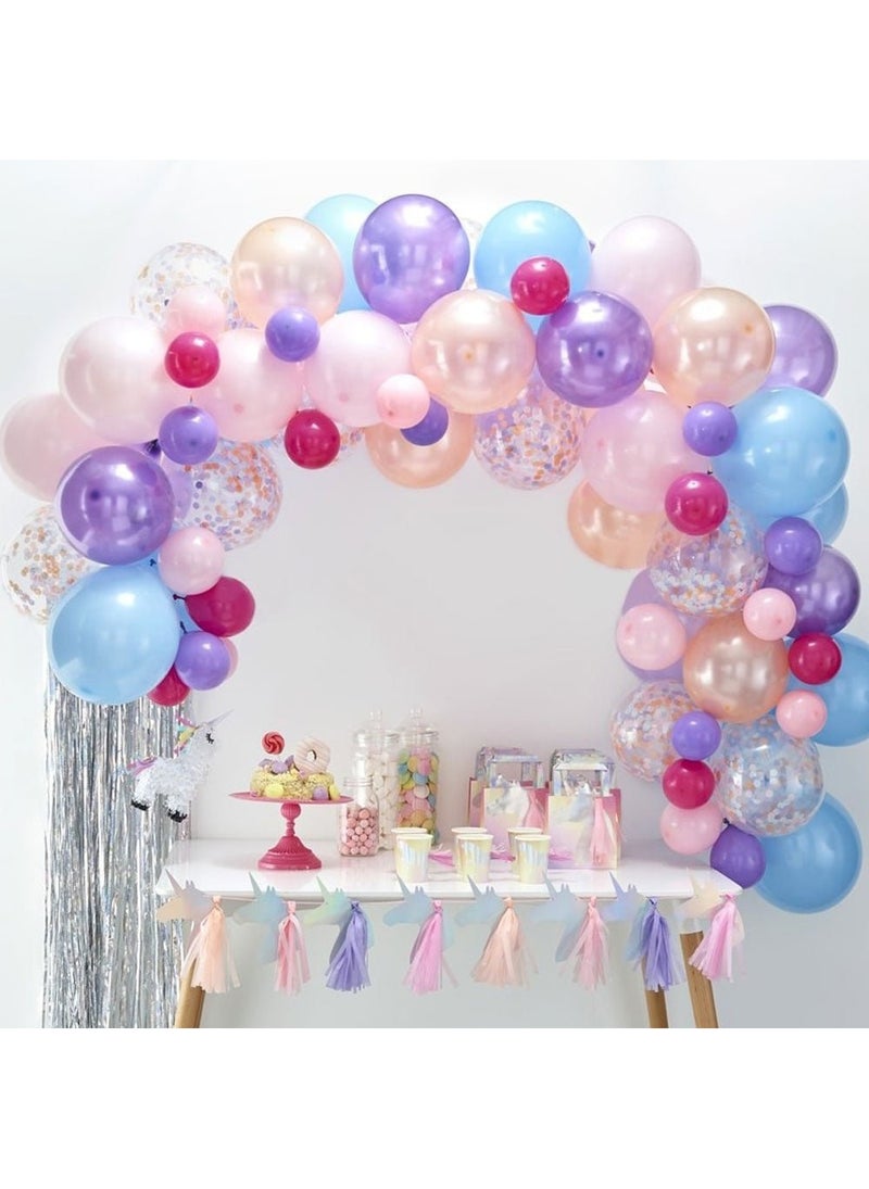Ginger Ray Balloon Arch Kit Pastel Purple Pink Blue DIY 80-Pack 4m - Image 2