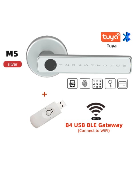 Smart Door Lock with Tuya APP Control and Multiple Unlock Methods - Compatible with Fingerprint, Password, Bluetooth, IC Card