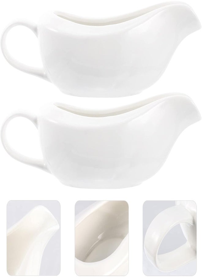 AKDC Lurrose 4Pcs Ceramic Gravy Boats, Sauce Serving Pitcher Porcelain Sauce Boats For Kitchen Restaurant Home  - Image 2