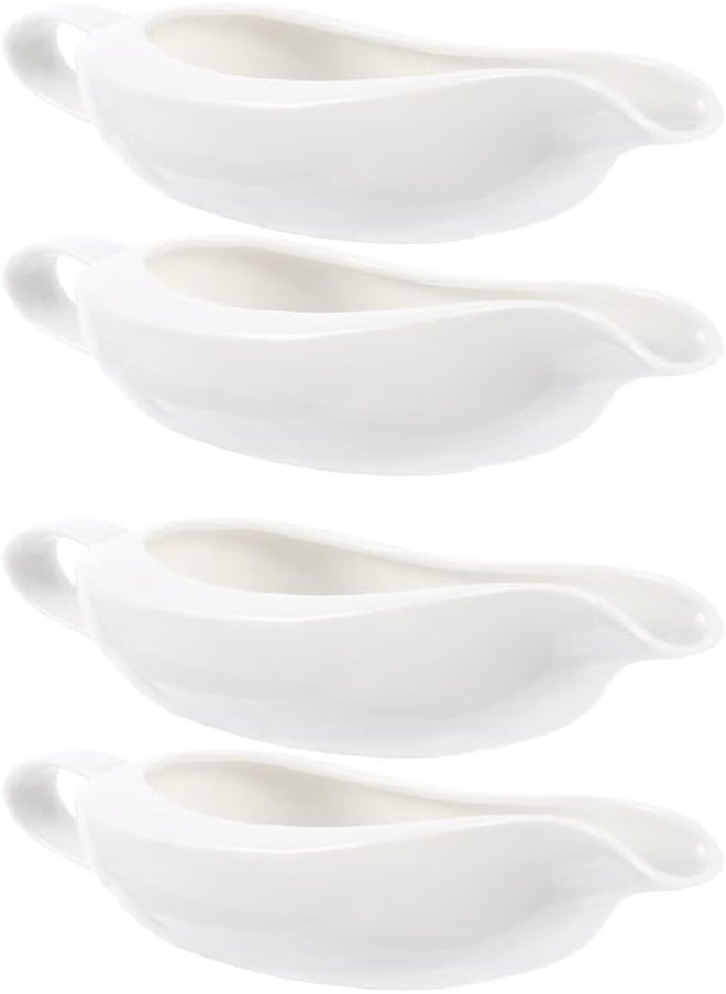 AKDC Lurrose 4Pcs Ceramic Gravy Boats, Sauce Serving Pitcher Porcelain Sauce Boats For Kitchen Restaurant Home  - Image 5
