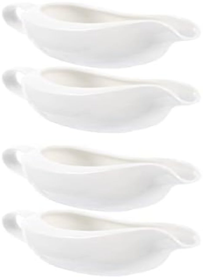 AKDC Lurrose 4Pcs Ceramic Gravy Boats, Sauce Serving Pitcher Porcelain Sauce Boats For Kitchen Restaurant Home  - Image 1