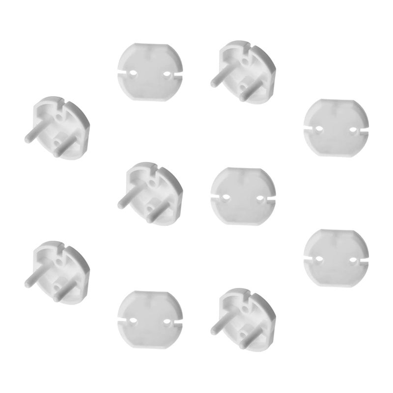 Fielect Outlet Plugs Covers Childproof EU Plug Protectors Electric Socket Cover Electrical Protector 2Hole White 10Pcs