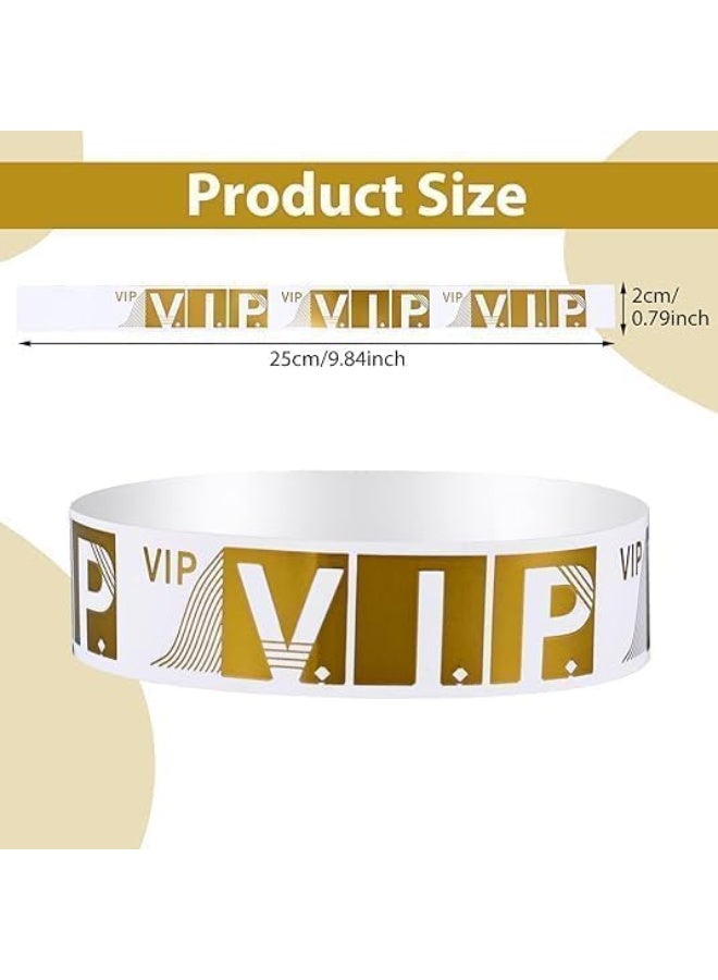 HZYH Premium Holographic Gold VIP Plastic Secure Snap Wristbands - 300 Count - Adjustable Size Event Bracelets, Waterproof, Durable, Tearproof - Image 2