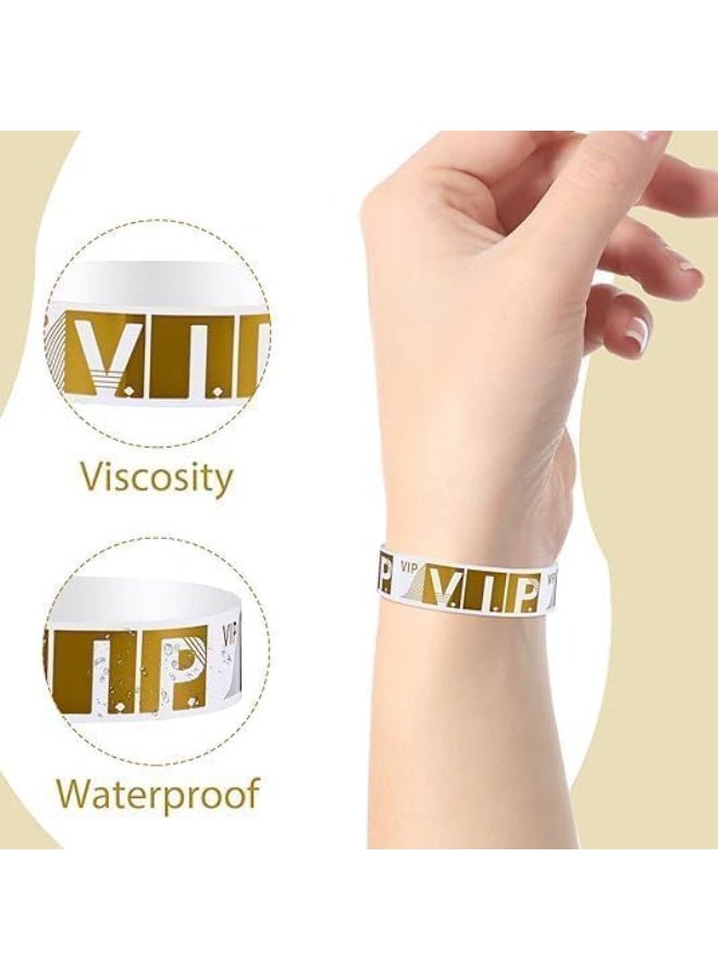 HZYH Premium Holographic Gold VIP Plastic Secure Snap Wristbands - 300 Count - Adjustable Size Event Bracelets, Waterproof, Durable, Tearproof - Image 5