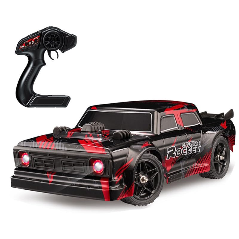 KIZJORYA 1:14 RC Racing Drifting Car, High Speed Remote Control Cars with LED Lights & Spray, Extra Drifting Tires Racing Vehicle Toys Birthday Gifts for Boys & Girls Aged 6+ Years - Image 1