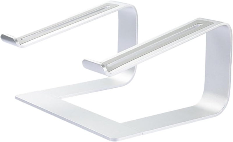 Mikinona Aluminum Alloy Laptop Stand with Ventilated Heightening Rack and Detachable Anti-Slip Tablet Bracket for Office and Home Use, Silver - Image 1