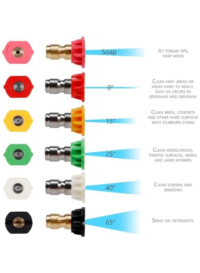 مجموعة عصا تمديد غسالة الضغط مكونة من 7 قطع، رمح بديل بطول 8 أقدام مع 5 رؤوس فوهة، ضغط 4000 رطل لكل بوصة مربعة - Image 3