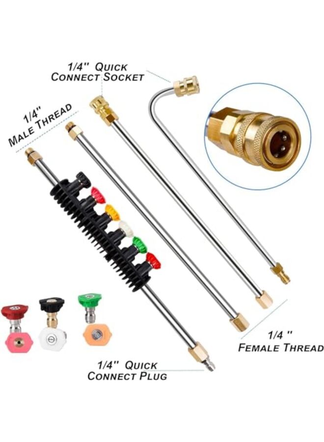 مجموعة عصا تمديد غسالة الضغط مكونة من 7 قطع، رمح بديل بطول 8 أقدام مع 5 رؤوس فوهة، ضغط 4000 رطل لكل بوصة مربعة - Image 2