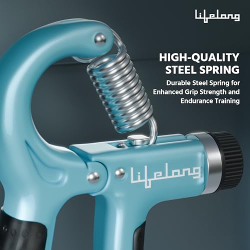 Lifelong Adjustable Hand Grip Strengthener|Hand Gripper with Counter for Men & Women for Gym Workout|Hand Exercise Equipment to Use in Home for Forearm Exercise (5-60kg) - Green & Black, LLFAHGC01 - Image 3