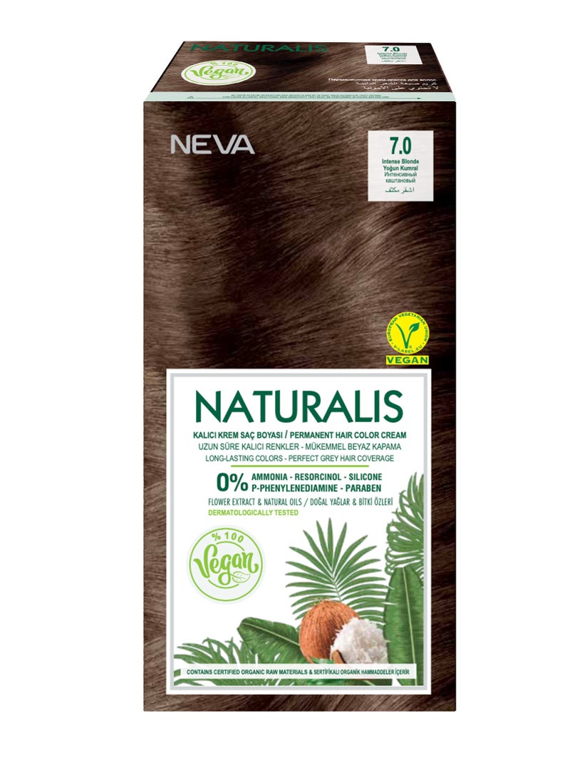 NEVA Naturalis Permanent Hair Color, Vegan,100% Gray Coverage, Organic, No Harmful Chemicals, Ammonia Free, Long-Lasting - INTENSE BLONDE - 7.0 - Image 3