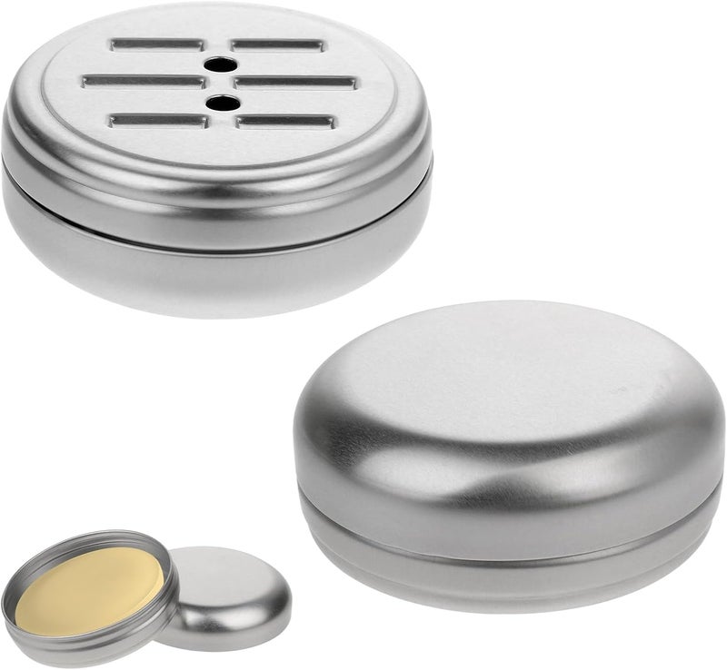 KASTWAVE 2-Pack Premium Silver Aluminum Soap Dish Travel Case with Leak-Proof Lid & Drain for Bathroom, Gym, Camping and Daily Use, Durable Portable Shower Soap Holder - Image 1
