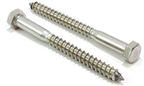Bolt Dropper 25 Pack 3/8 x 4 Inch Stainless Steel Lag Bolts - Hex Head Screws with Coarse Threads - Heavy Duty 304 Grade Rust Resistant Coach Bolts for Wood and Outdoor Projects - Plain Finish - Image 1