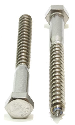 Bolt Dropper 25 Pack 3/8 x 4 Inch Stainless Steel Lag Bolts - Hex Head Screws with Coarse Threads - Heavy Duty 304 Grade Rust Resistant Coach Bolts for Wood and Outdoor Projects - Plain Finish - Image 3