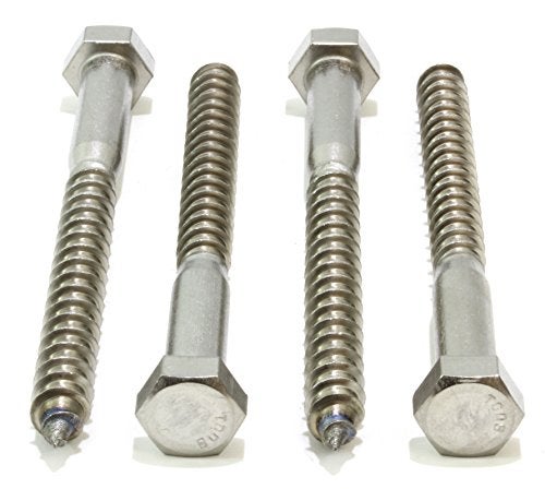 Bolt Dropper 25 Pack 3/8 x 4 Inch Stainless Steel Lag Bolts - Hex Head Screws with Coarse Threads - Heavy Duty 304 Grade Rust Resistant Coach Bolts for Wood and Outdoor Projects - Plain Finish - Image 4