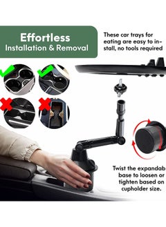 Car Cup Holder Tray Table Multifunctional Car Tray for Eating 360° Swivel Adjustable Car Food Eating Tray Table and Base with Extra Phone Slot Extender for Vehicle - pzsku/ZA4E01127211029C8B803Z/45/_/1685973720/9bb52748-89a2-4ded-be21-fb05ce435107