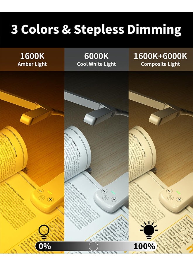 ACTION - Book Light,14 LED Touch Control Reading Light with 3 Colors&8 Brightness,Rechargeable Book Light for Reading in Bed,Portable Reading Lights for Books in Bed, Clip on Light, Small Reading Lamp,Black - Image 1