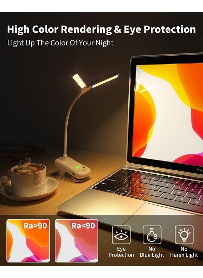 ACTION - Book Light,14 LED Touch Control Reading Light with 3 Colors&8 Brightness,Rechargeable Book Light for Reading in Bed,Portable Reading Lights for Books in Bed, Clip on Light, Small Reading Lamp,Black - Image 1