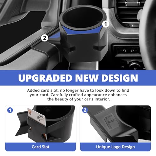 Autorder Car Door Cup Holder for 2021-2025 2026 Ford F-150 F150 Accessories Cup Holder Expander with Card Slot Anti-Shake&Noiseless Drink Holder Insert for Car Daily Driving - Image 4