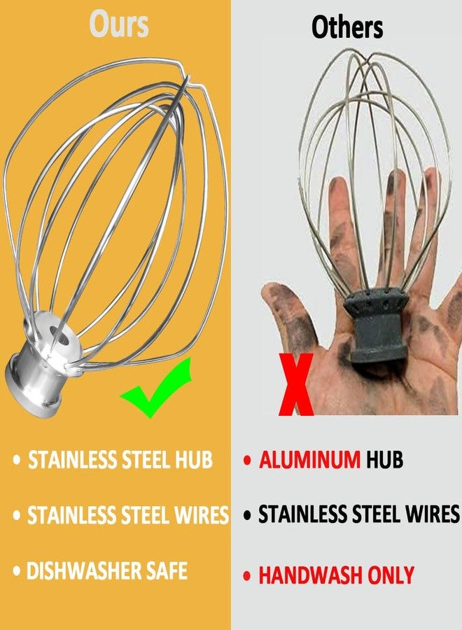 ABTER [Upgrade] K45WW Full Stainless Steel Wire Whip for KitchenAid,Attachment for Kitchen aid 4.5 and 5-Quart Tilt-Head Stand Mixer,Whole Body Food Grade Stainless Steel, Healthier, Rust free, More Durable - Image 5