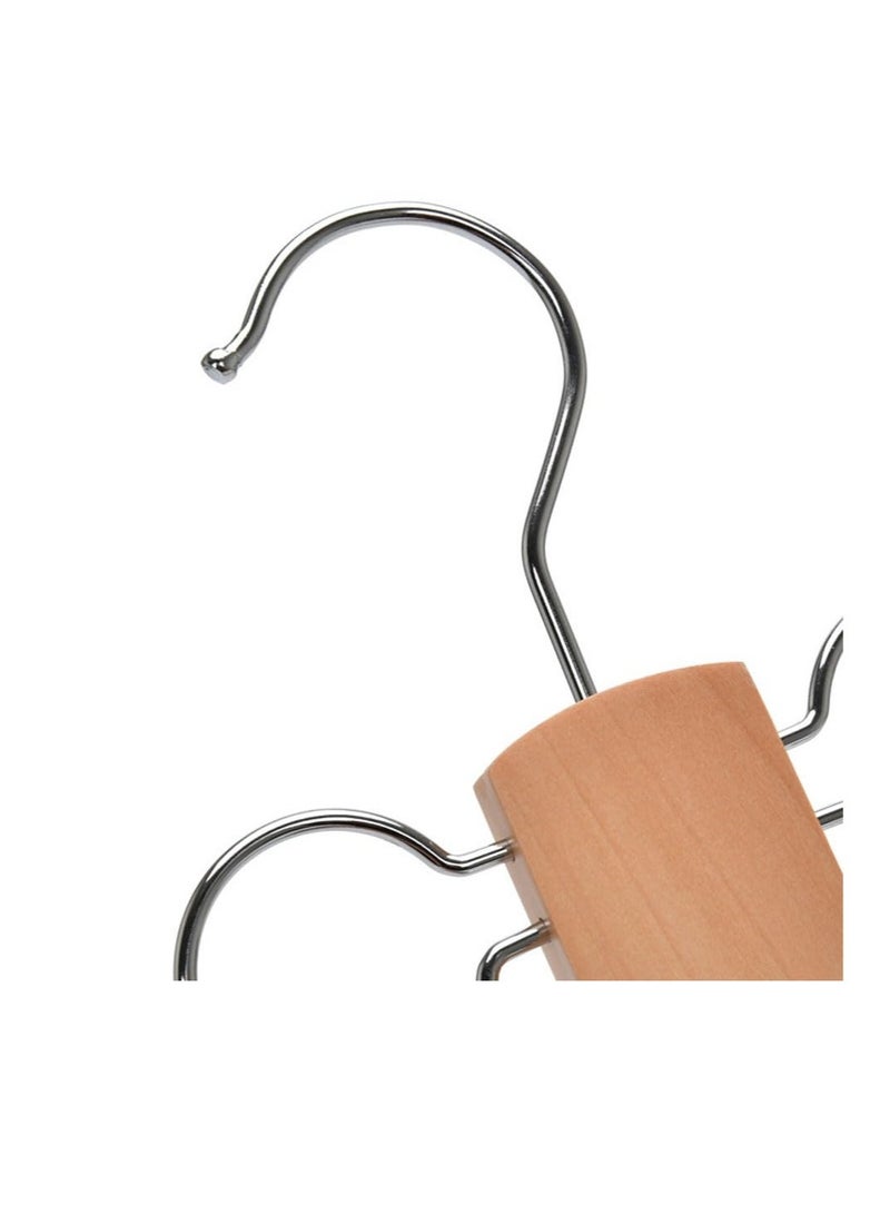 Excefore Scarf Holder, Tie Hanger Scarf Rack, Space Saving Hangers with 10 Loops, Saving Hanger for Scarves, Shawl, Belts & Accessories (Wood Color) - Image 3
