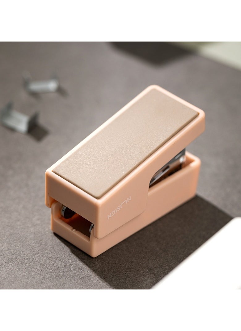 Deli - Deli Nusign ENS083 Portable Stapler with 830 Staples, 12-Sheet Capacity, Anti-Skid Base & Spring-Loaded Mechanism - Pink - Image 1