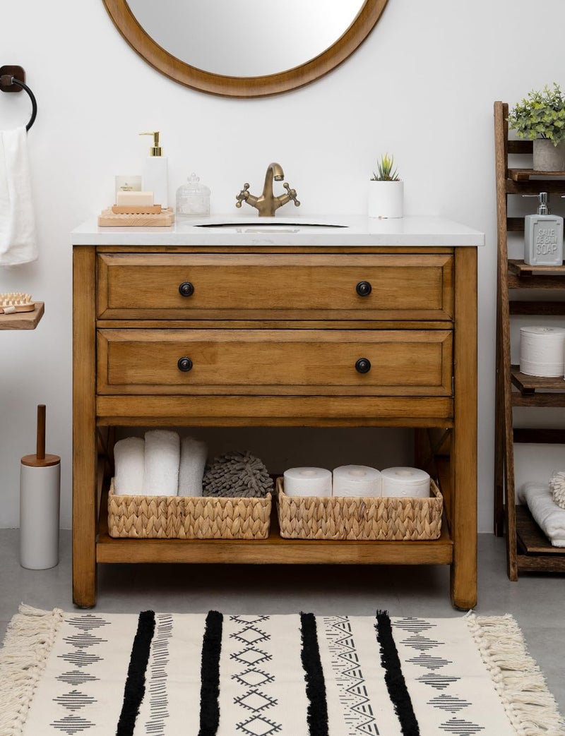 StorageWorks Water Hyacinth Basket for Toilet Paper, Wicker Baskets for Storage with Built-in Handles, 14 Â¼"L x 6 Â½"W x 3 Â¾"H - Image 5