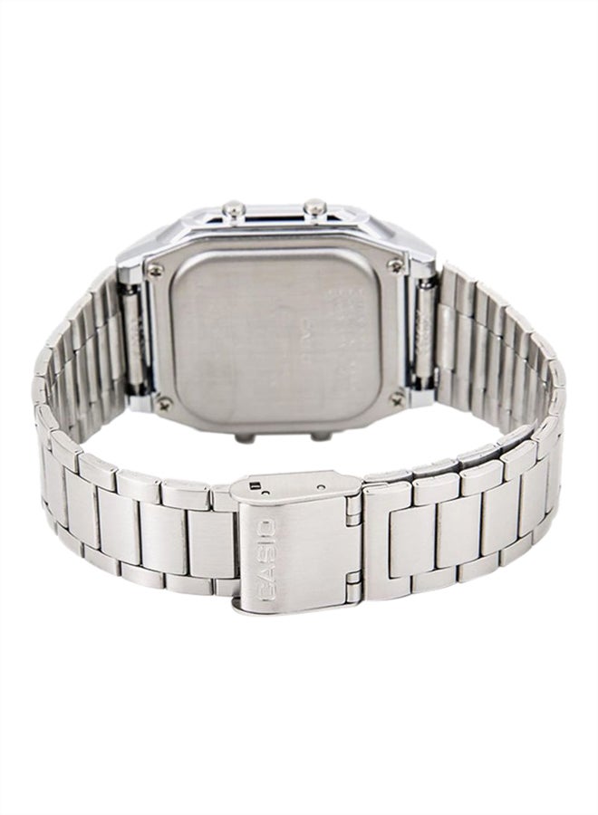 CASIO Men Vintage Series Water Resistant Stainless Steel Digital Watch DB-360-1A - 38 mm - Silver - Image 2