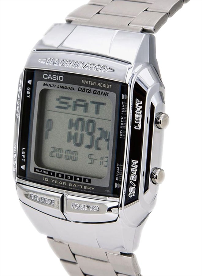 CASIO Men Vintage Series Water Resistant Stainless Steel Digital Watch DB-360-1A - 38 mm - Silver - Image 3