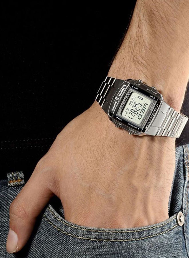 CASIO Men Vintage Series Water Resistant Stainless Steel Digital Watch DB-360-1A - 38 mm - Silver - Image 4