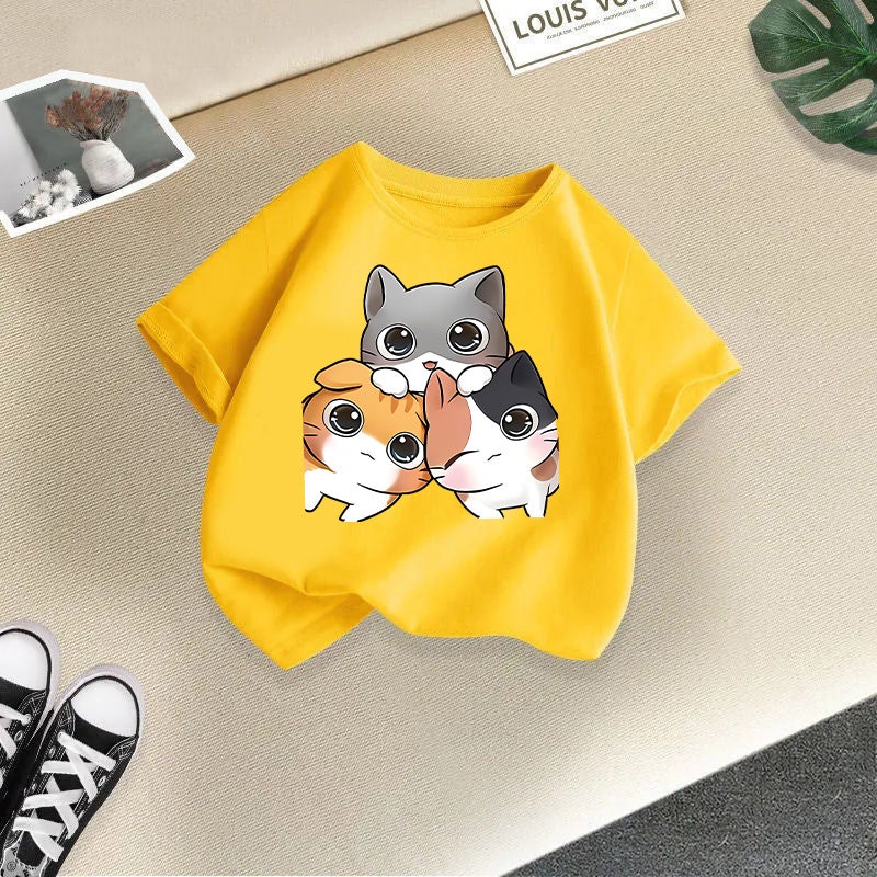 2026 Style Short-Sleeved T-Shirts For Boys And Girls With Cartoon Prints, Loose-Fitting Children'S Tops, Children'S Clothing Trend - Image 1
