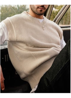 Arafa Beige Knit Vest  - Image 2