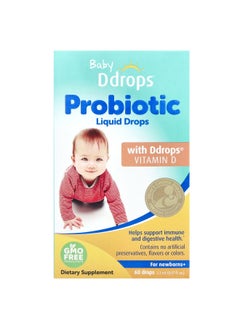 Ddrops Ddrops, Baby, Probiotic Liquid Drops, For Newborns+, 60 Drops, 0.07 fl oz (2.2 ml)  - Image 1