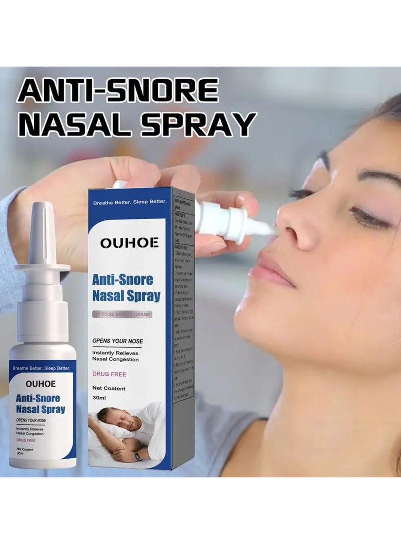 OUHOE Anti Snoring Spray, Fast Acting Congestion Relief Nasal Spray, Snoring Block Cleaning Moisturizer Nasal Spray, Herb Sleep Stop Snoring Spray for Throat Relief Sneezing Cold  - Image 2
