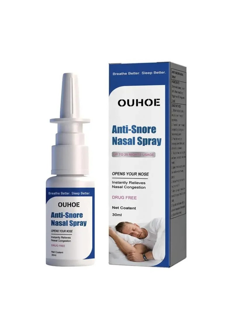 OUHOE Anti Snoring Spray, Fast Acting Congestion Relief Nasal Spray, Snoring Block Cleaning Moisturizer Nasal Spray, Herb Sleep Stop Snoring Spray for Throat Relief Sneezing Cold  - Image 1