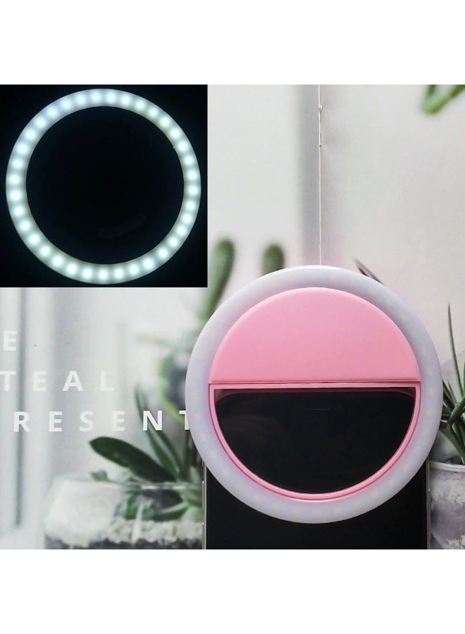 نيوترل Rk12 إضاءة تعبئة للهاتف المحمول، إضاءة خلفية مستديرة، مشبك خلفي للبث المباشر، إضاءة ليد تجميلية للصور الذاتية، شحن عبر USB، إضاءة تعبئة للهاتف المحمول - Image 1