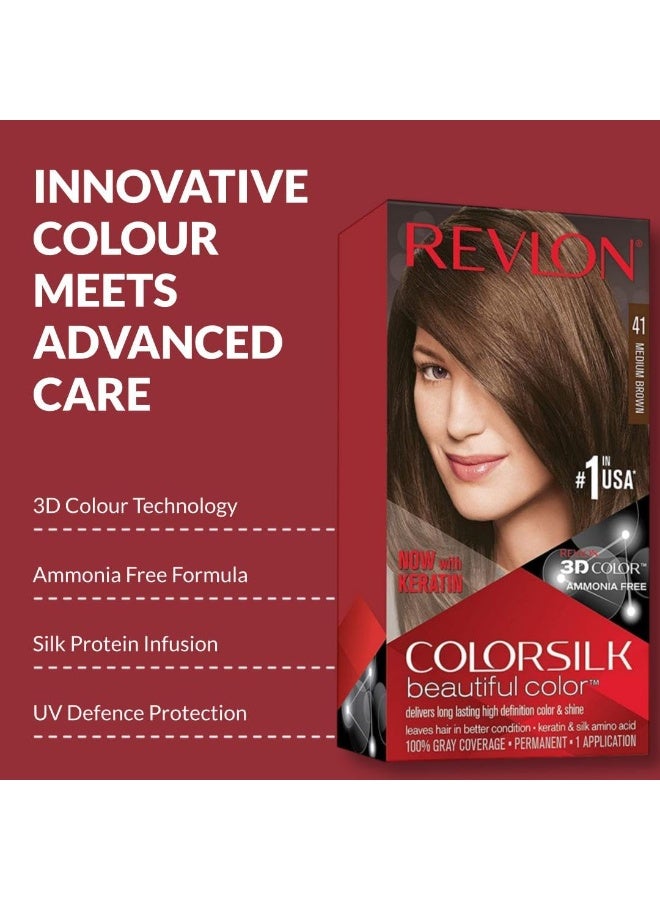 REVLON COLORSILK Ammonia Free Hair Color (41 Medium Brown) - Image 2